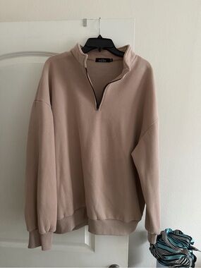 Men's Half-Zip Pullover Sweater - Dusty Pink
